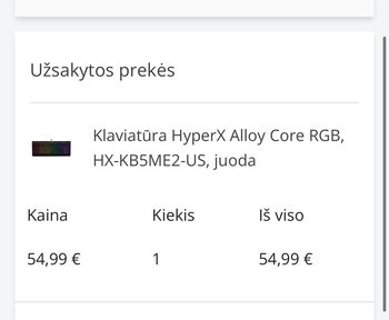 HyperX klaviatūra for sale