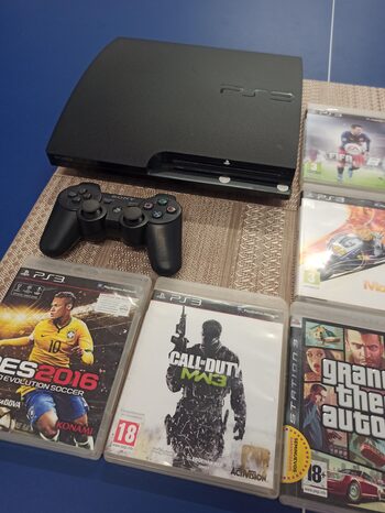 Sony PlayStation 3 Slim Konsole 120 GB Schwarz PS3 + Orig