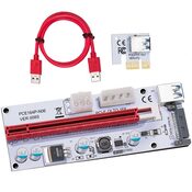 Buy Riser PCI Express Adapter PCE164P-N06/ VER-008S for Bitcoin mining raudona-balta