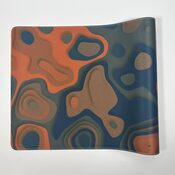 Extended Gaming Mousepad 90x40 cm - Abstract Orange and Teal Waves