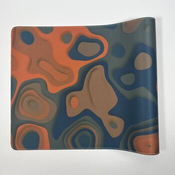 Extended Gaming Mousepad 90x40 cm - Abstract Orange and Teal Waves