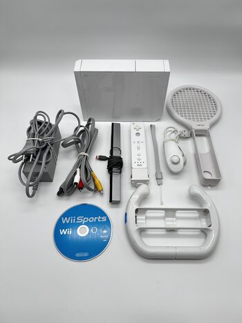 Nintendo Wii Žaidimų Konsolės Baltas Pilnas Rinkinys