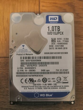 Wd Wd10jpcx 1.0tb kietas diskas 2,5 HDD