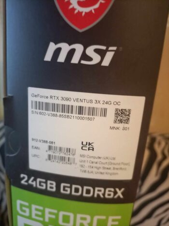 MSI GeForce RTX 3090 VENTUS 3X 24G 24 GB 1400 Mhz PCIe x16 GPU