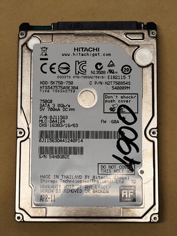 Hitachi 750 GB HDD Storage