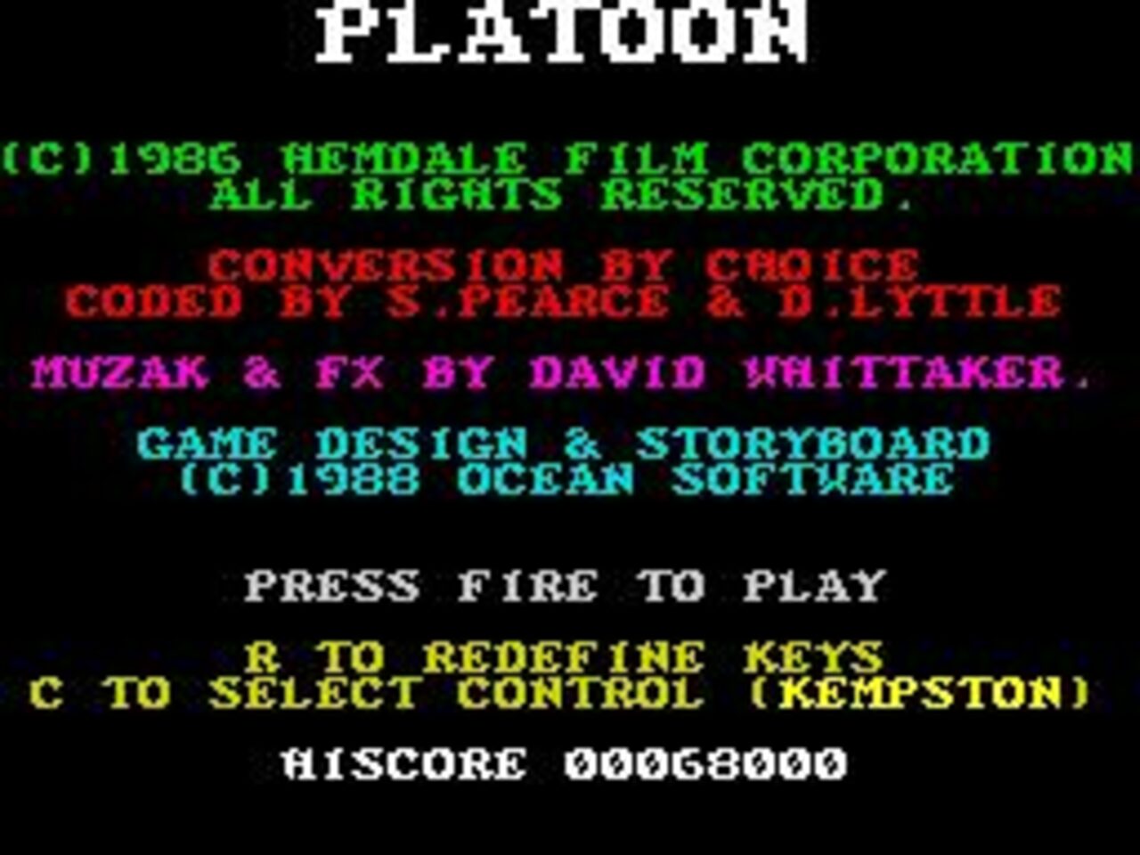 Platoon (1987) Commodore / Amiga