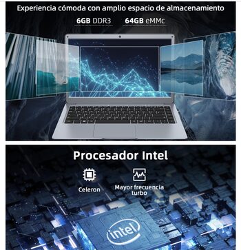 Redeem Portátil 13,3 · 6Gb RAM 64GB · Intel · Windows 10 · NUEVO A ESTRENAR