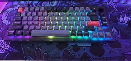 Keychron V1 75% Mechanical Keyboard (ANSI, Frosted Black, RGB, Hot-swap