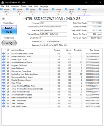 Intel 520 Series Cherryville 240 GB SSD Storage