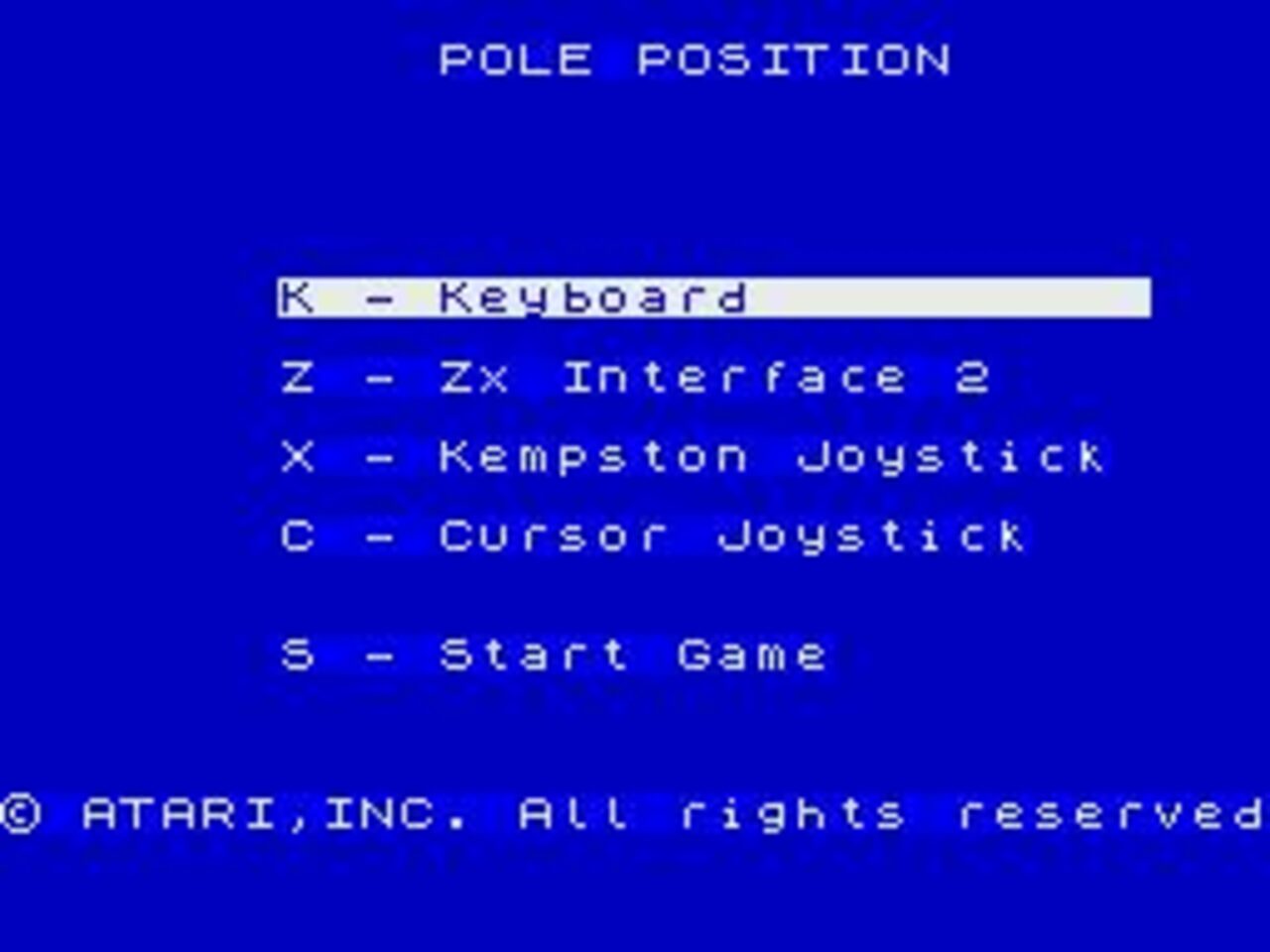 Pole Position (1982) Atari 2600