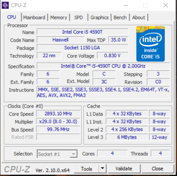 Buy Intel Core i5-4590T 2 GHz LGA1150 Quad-Core OEM/Tray CPU