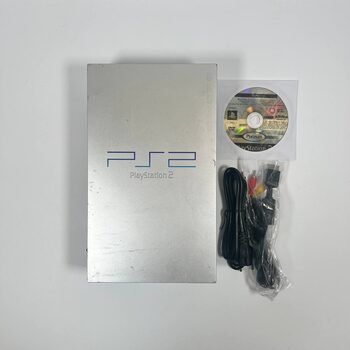 PlayStation 2, Silver + Cables and a Game