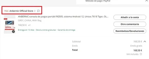 Redeem Anbernic RG505 URGE (nueva sin uso)