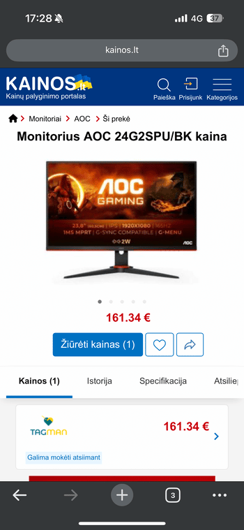 Buy AOC žaidimų monitorius