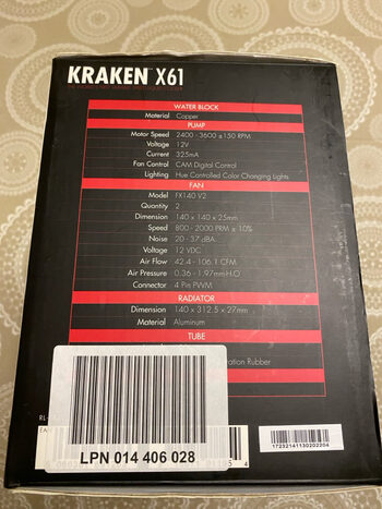 NZXT Kraken X52 500-2000 RPM Water Cooled CPU Cooler