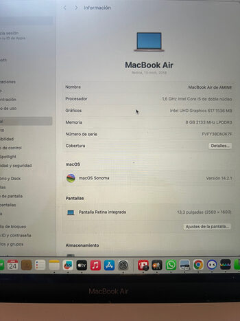 Apple MacBook Air Intel i3-1000NG4 Intel Iris Plus Graphics G4 / 8GB DDR4 / 256GB NVME / 49.9 Wh / 802.11 ac / Silver for sale