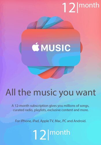 Apple Music Subscription 12 months Key CANADA