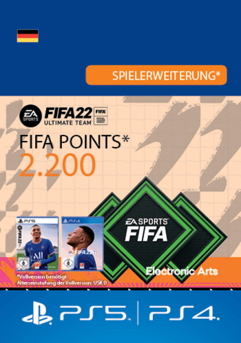 FIFA 22 - 2200 FUT Points (PS4/PS5) Código de PSN GERMANY