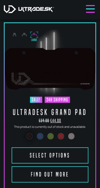 Pelės kilimėlis XXXL Ultradesk Grand Pad