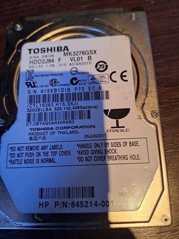 Toshiba 320 GB HDD Storage