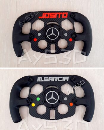 MOD F1 PERSONALIZADO con TU NOMBRE de MERCEDES para Volante Logitech G29 G923 Ps