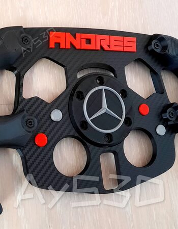 MOD F1 PERSONALIZADO con TU NOMBRE de MERCEDES para Volante Logitech G29 G923 Ps