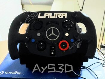 MOD F1 PERSONALIZADO con TU NOMBRE de MERCEDES para Volante Logitech G29 G923 Ps