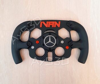 MOD F1 PERSONALIZADO con TU NOMBRE de MERCEDES para Volante Logitech G29 G923 Ps