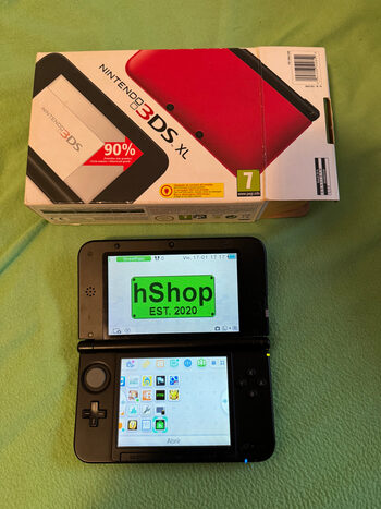 nintendo 3ds xl roja con caja con magia