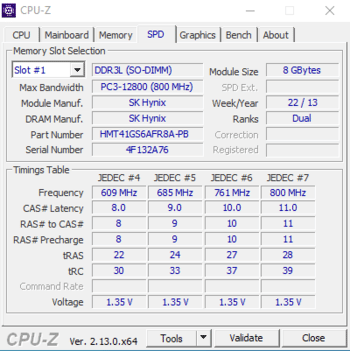 SK Hynix 16 GB (2 x 8 GB) DDR3-1600 Laptop RAM for sale