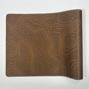 Extended Gaming Mousepad 90x40 cm - Abstract Brown with Orange Contour Lines