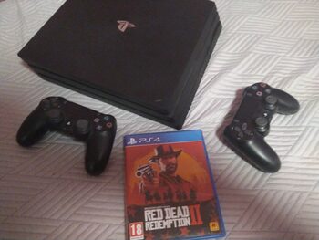 Sony Playstation 4 PRO 1tb 2 pultai ir RED DEAD REDEMPTION 2