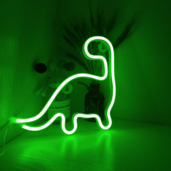 LED Neon dekoracija Dinozauras žalios spalvos