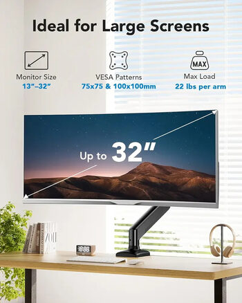 Reguliuojamas aliuminis monitoriaus laikiklis (13"–32", iki 9.98 kg) 