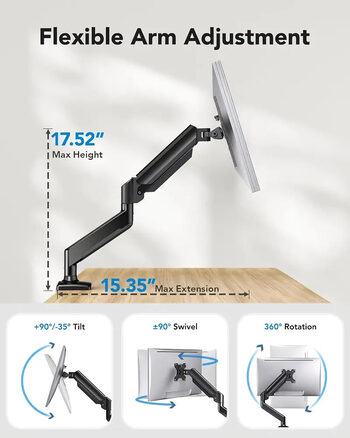 Reguliuojamas aliuminis monitoriaus laikiklis (13"–32", iki 9.98 kg) 