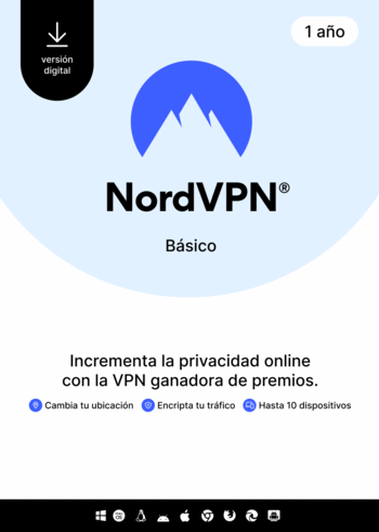 NordVPN Basic - 1 Year - 10 Devices (PC/MAC/Mobile) Premium VPN Software Subscription Key SPAIN