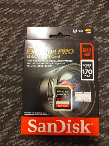 Nauja Originali Sandisk 512gb SD extreme pro 4K UHD atmintis PC Android 