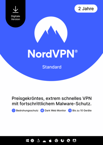 NordVPN Standard - 2 Year - 10 Devices (PC/MAC/Mobile) VPN & Cybersecurity Software Subscription Key GERMANY