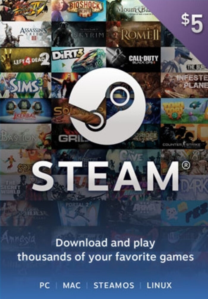 Steam Wallet code 5 USD Steam papildymas - pigiau!