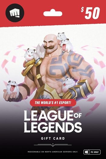 League of Legends Gift Card 50 USD - NA Server Only