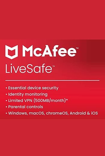 McAfee LiveSafe 2023 - 3 Device 1 Year Key GLOBAL