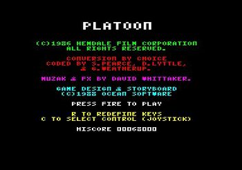 Platoon (1987) Commodore / Amiga for sale