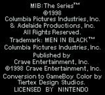 Men in Black: The Series Game Boy Color