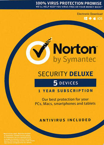 Norton Security Deluxe - 5 Device - 1 Year - Norton Key GLOBAL