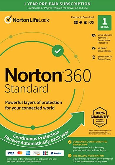 E-shop Norton 360 Standard 10GB - 1 Device 1 Year - Non-Subscription Norton Key EUROPE