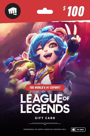 League of Legends Gift Card 100 USD - NA Server Only