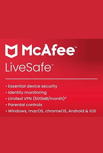 McAfee LiveSafe 2023 - 5 Devices 1 Year Key GLOBAL