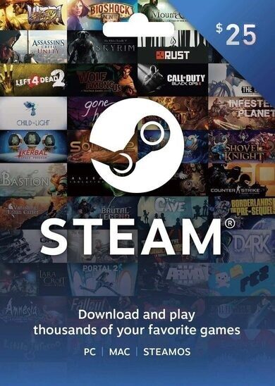 E-shop Steam Wallet Gift Card 25 USD Steam Key UNITED STATES