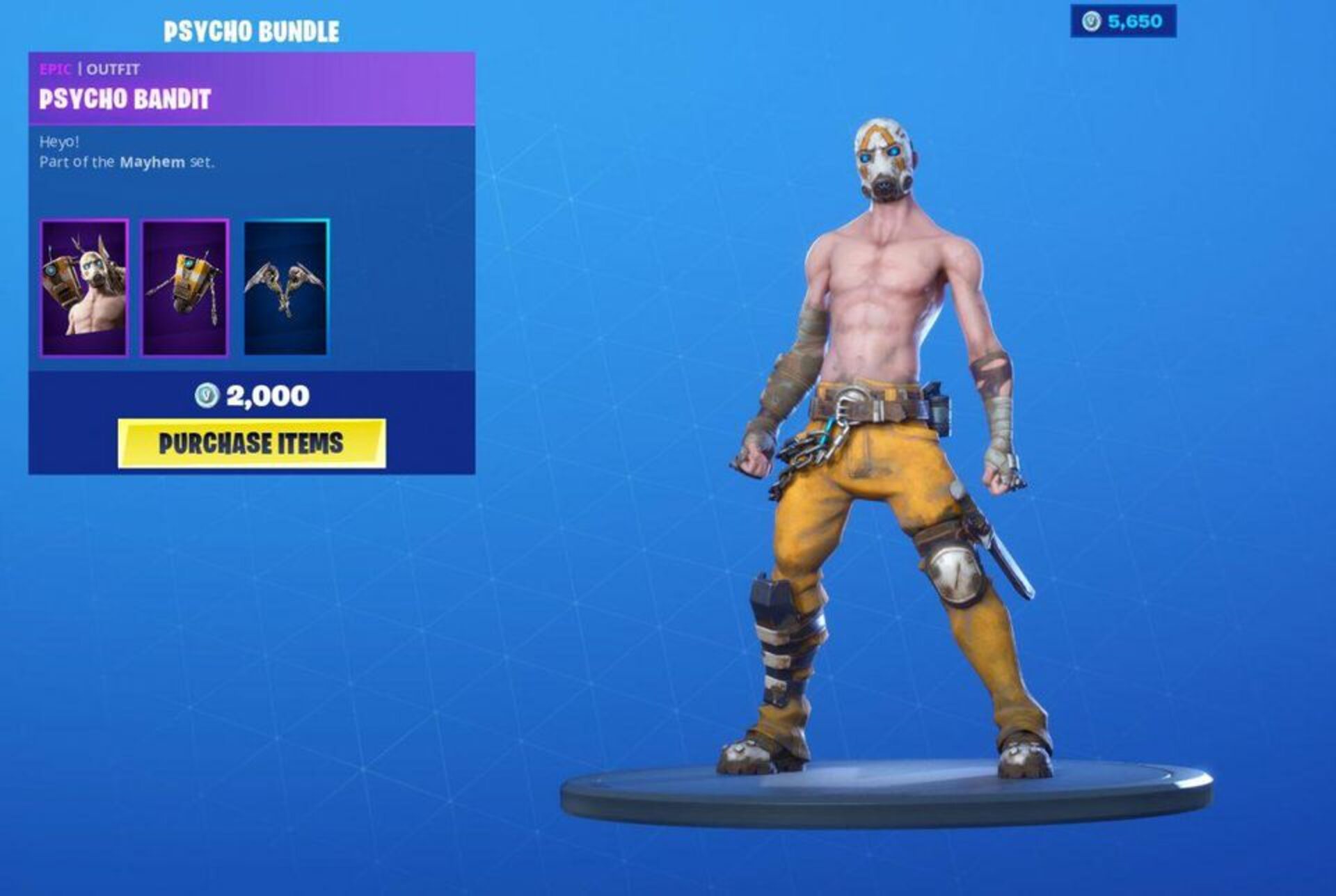 Fortnite - Psycho Bundle Epic Games key | pas cher | ENEBA