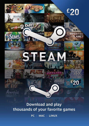 Steam Wallet Gift Card 20 GBP Steam Key UNITED KINGDOM